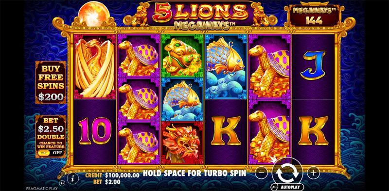 5 Lions Megaways slot screenshot