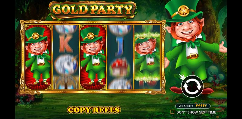 Gold Party slot symbols and paytable