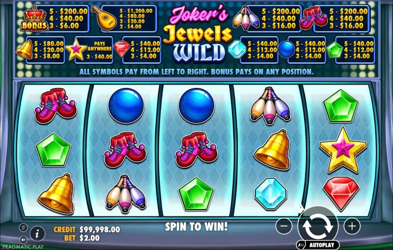 Joker's Jewels Wild slot screenshot