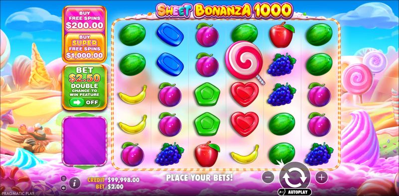Sweet Bonanza 1000 slot screenshot